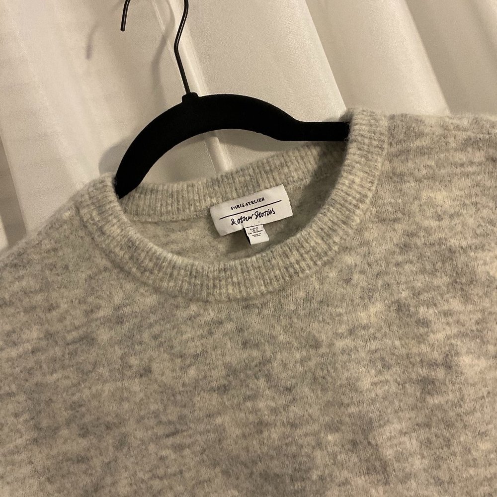 & Other Stories Wool Blend Grey Knit Sweater (S)